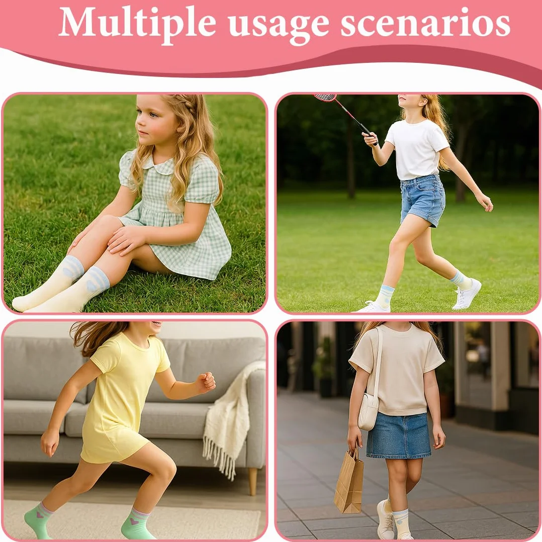 NHQZ 5 Pares calcetín Corazón Tenis Niña, Algodón, Calcetines Blancos Mujer