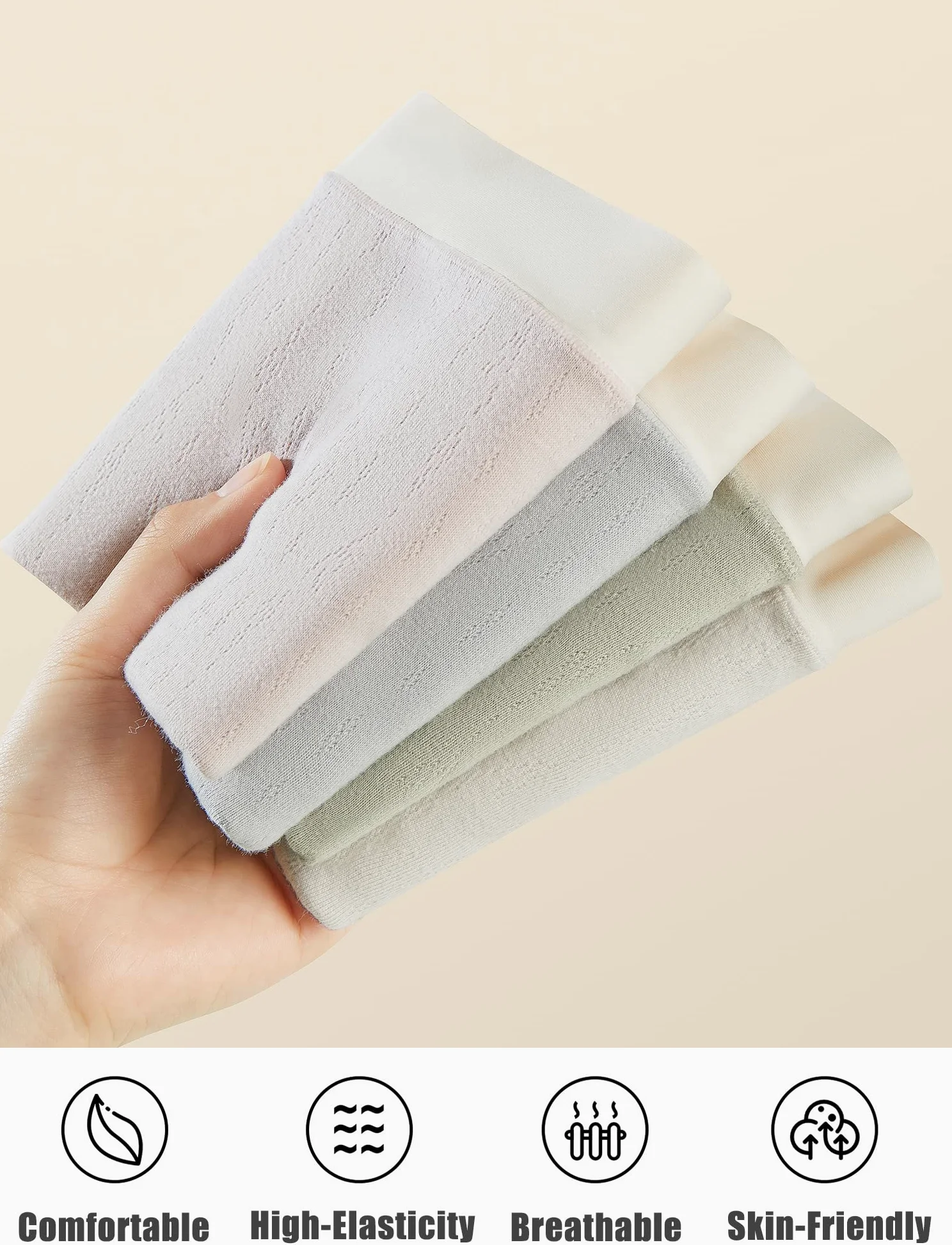 FEOYA - Bragas de maternidad para mujer, de algodón, talla grande, cintura alta, sin costuras, paquete de 3 - Multi color - Large