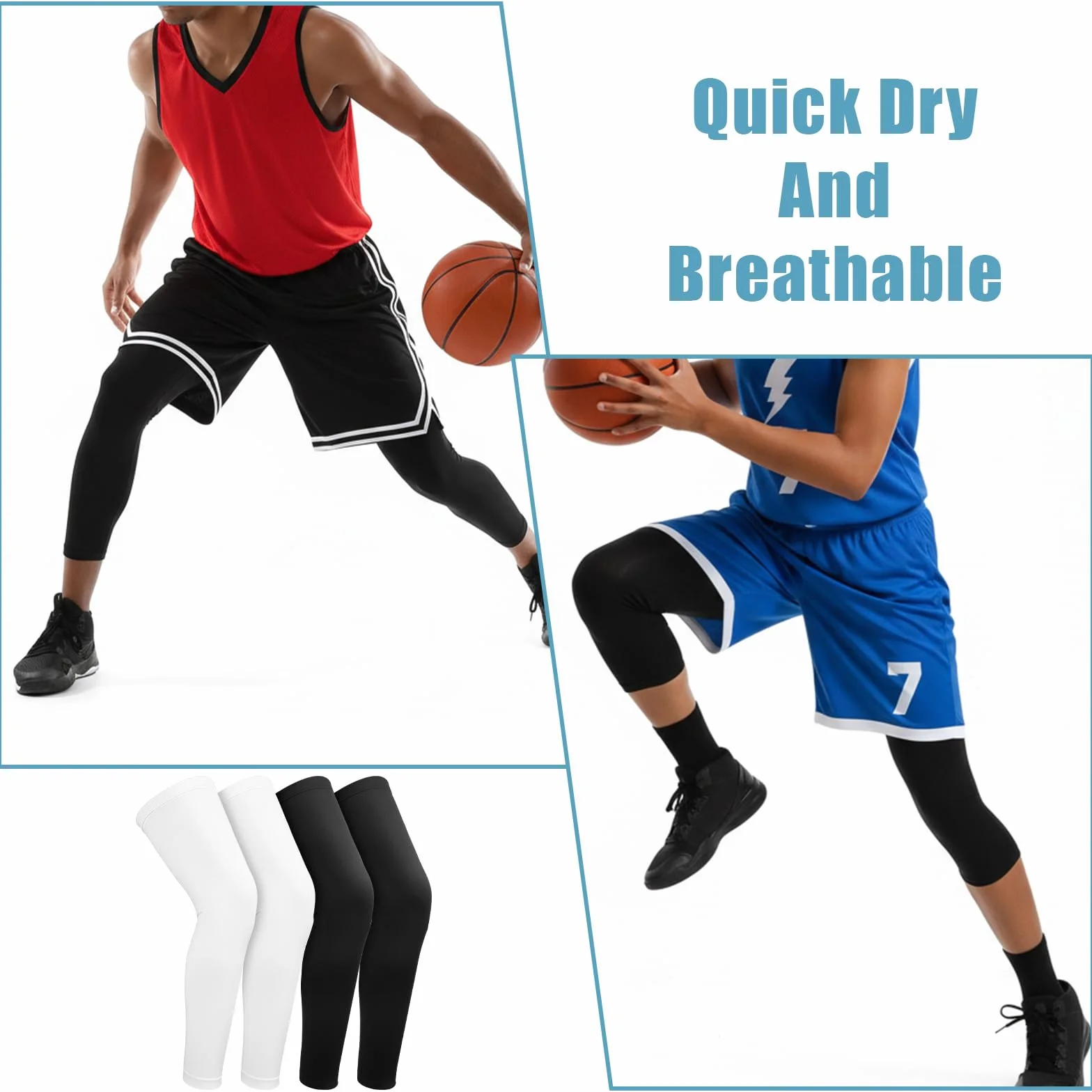 2 pares de calentadores de piernas para hombre, manga de compresión para hombre, protección solar larga, mangas de brazo, mangas de pierna para mujer, ciclismo, rodilleras, bicicleta para hombres y