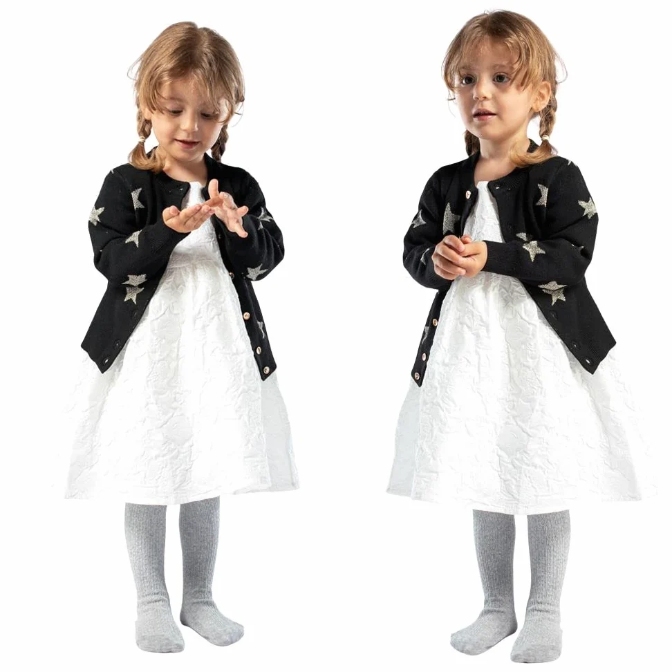 Petrass Leotardos para niña con diseño trenzado, de algodón, sin costuras, para danza de ballet, para niña, 3 unidades