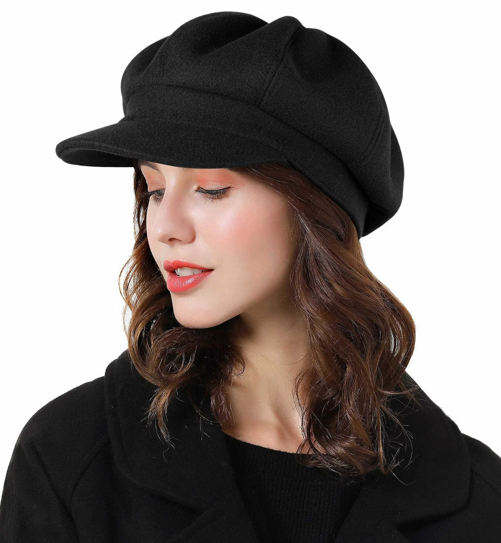 Superora Boinas Mujer Francesa Vintage Sombreros de Mujer Invierno Clásico Gorro Caliente