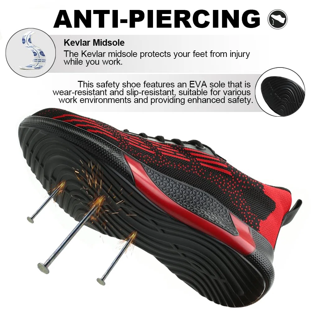Zapatos de Seguridad para Hombre Mujer Zapatillas de Trabajo Ligero 36-46EU