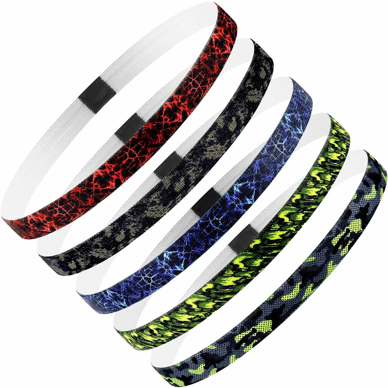 Blooms Diadema Deportiva Antideslizante 5 Piezas Cintas Pelo Mujer Hombre