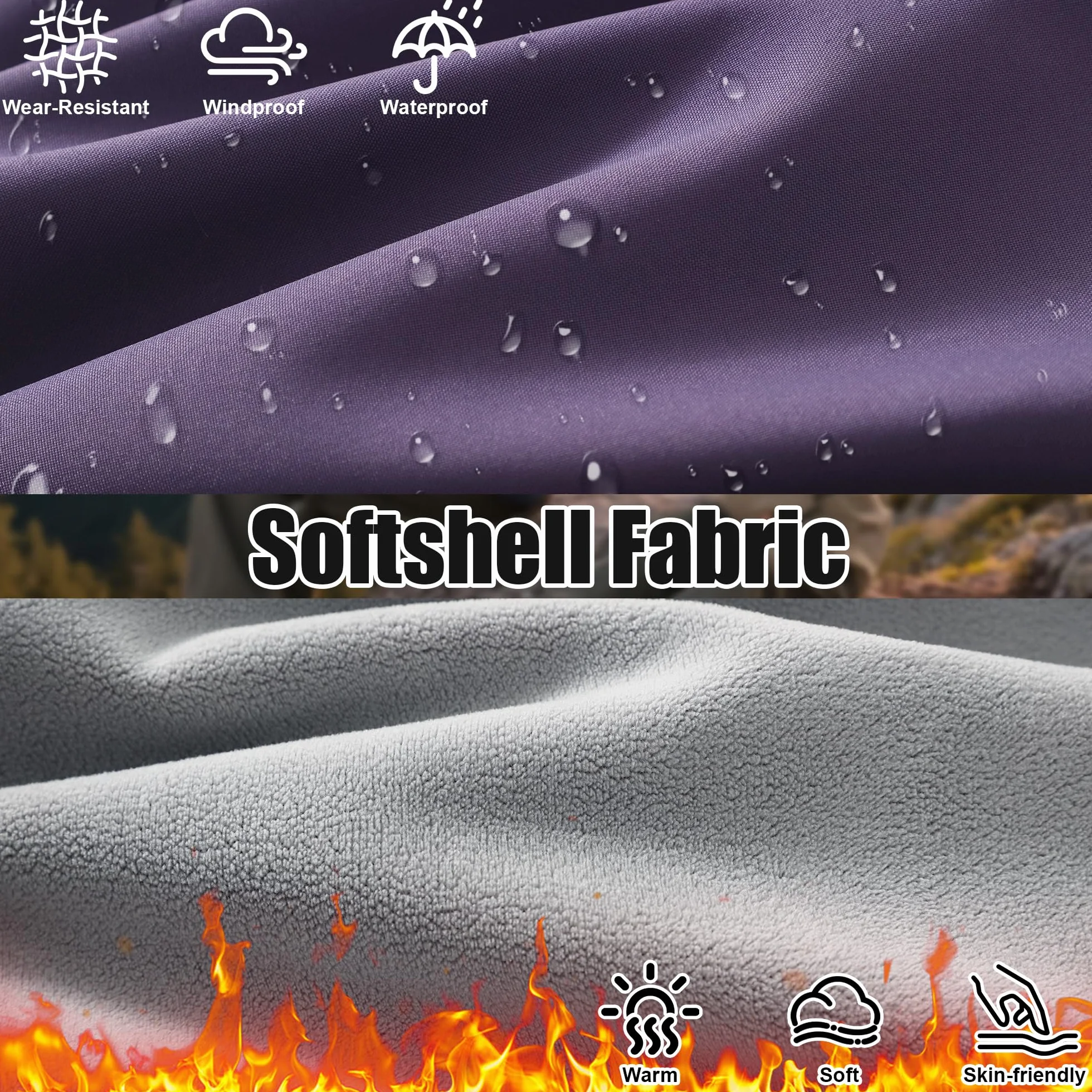 Pantalones Softshell Trekking Niños Niñas, Forrados Pantalón Senderismo Térmicos Impermeables, Resistentes al Viento Pantalones Outdoor Deportivos Otoño Invierno para Niño 6-14 Años