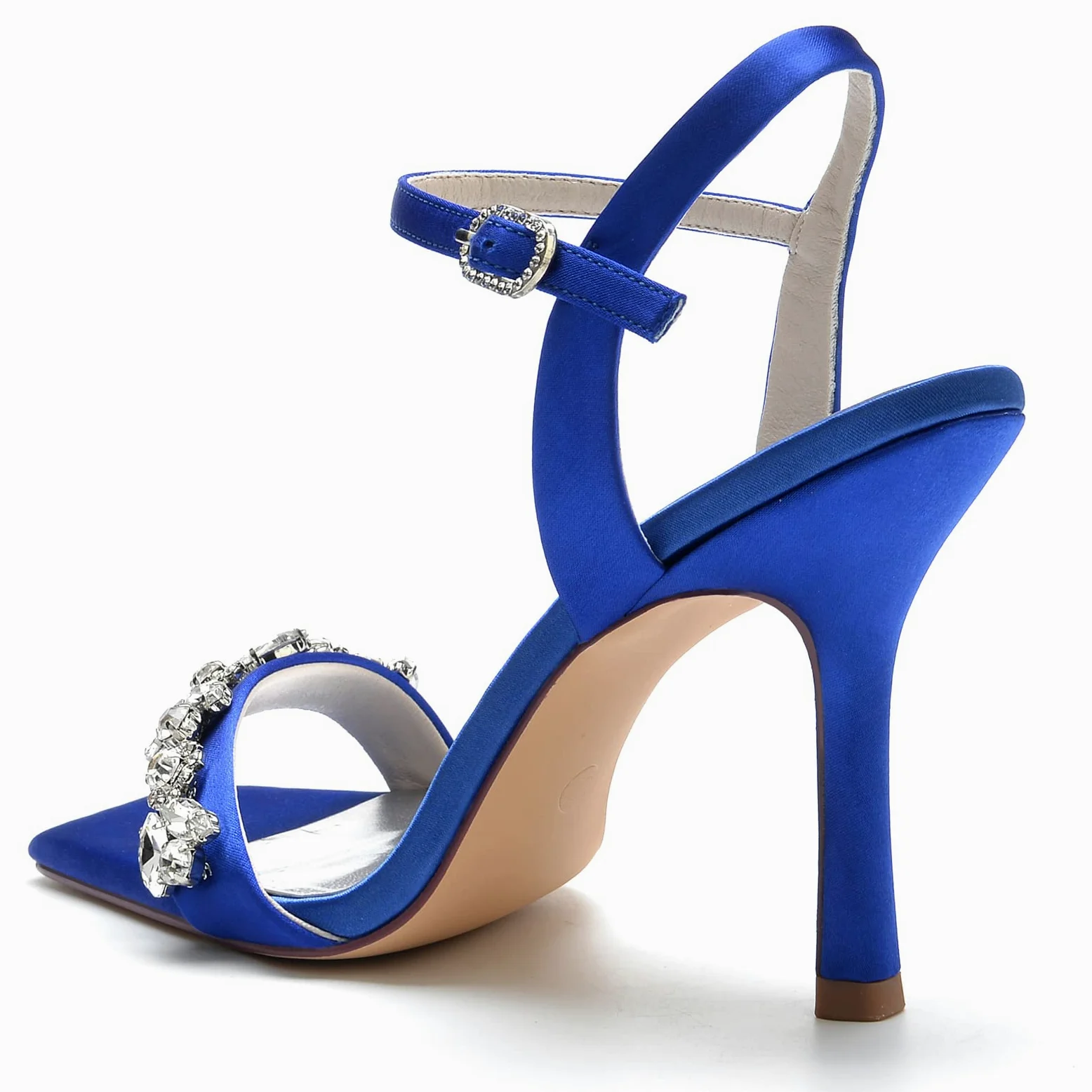 Zapatos De Novia Boda Sandalias De Tacón Alto Mujer 9,5 Cm Punta Cuadrada Abierta Y Tiras Tobillo Bodas Fiestas Graduaciones Trabajos Citas Tacones Aguja