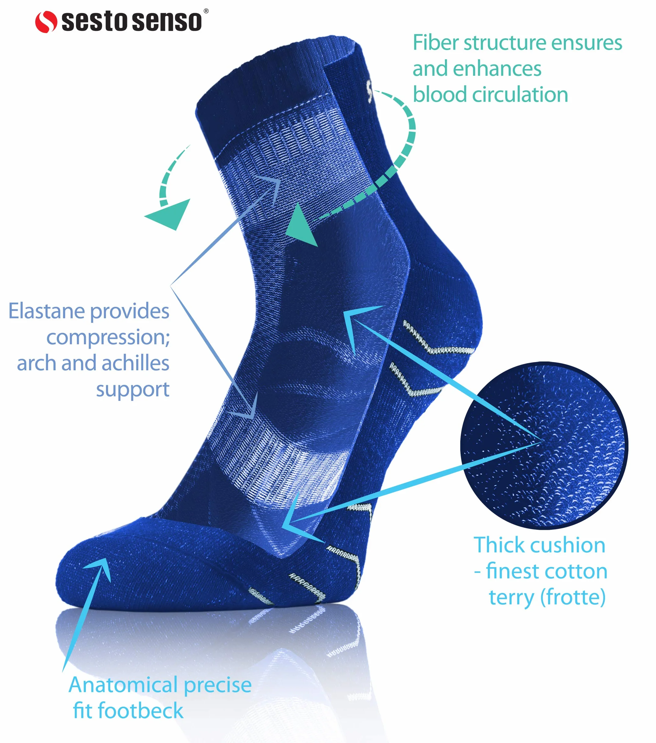 Sesto Senso Calcetines Deporte Algodón 3-6 Pares