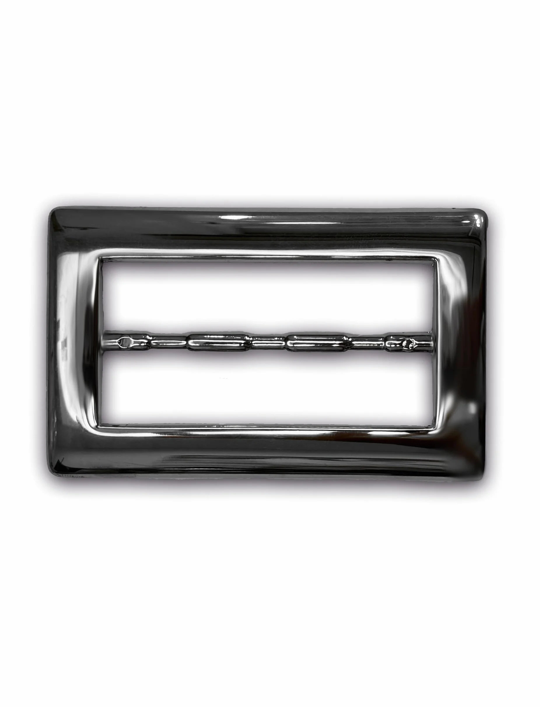 almela - Hebilla cinturón sin pincho con acabado en plata brillo de 60mm de ancho - 6cm | Buckle belt