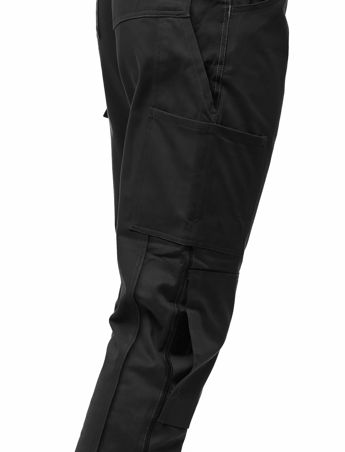 strongAnt Pantalón de trabajo para hombres, pantalón con tirantes de estiramiento, pantalón de trabajo con bolsillos para rodilleras, negro, gris, blanco