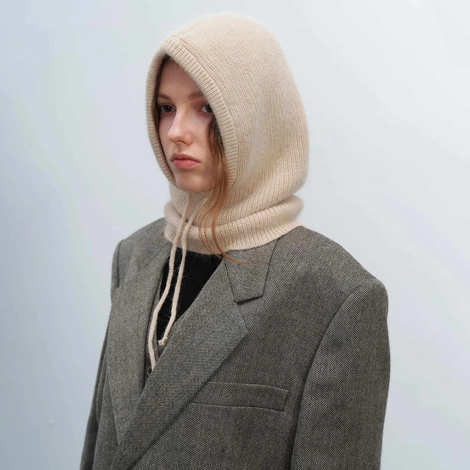 GWAWG Sombreros de invierno,Mujeres Balaclava tejer, Bufanda con capucha caliente con cordón, Sombrero con capucha de punto Hatbalaclava, Sombrero de Balaclava para las mujeres