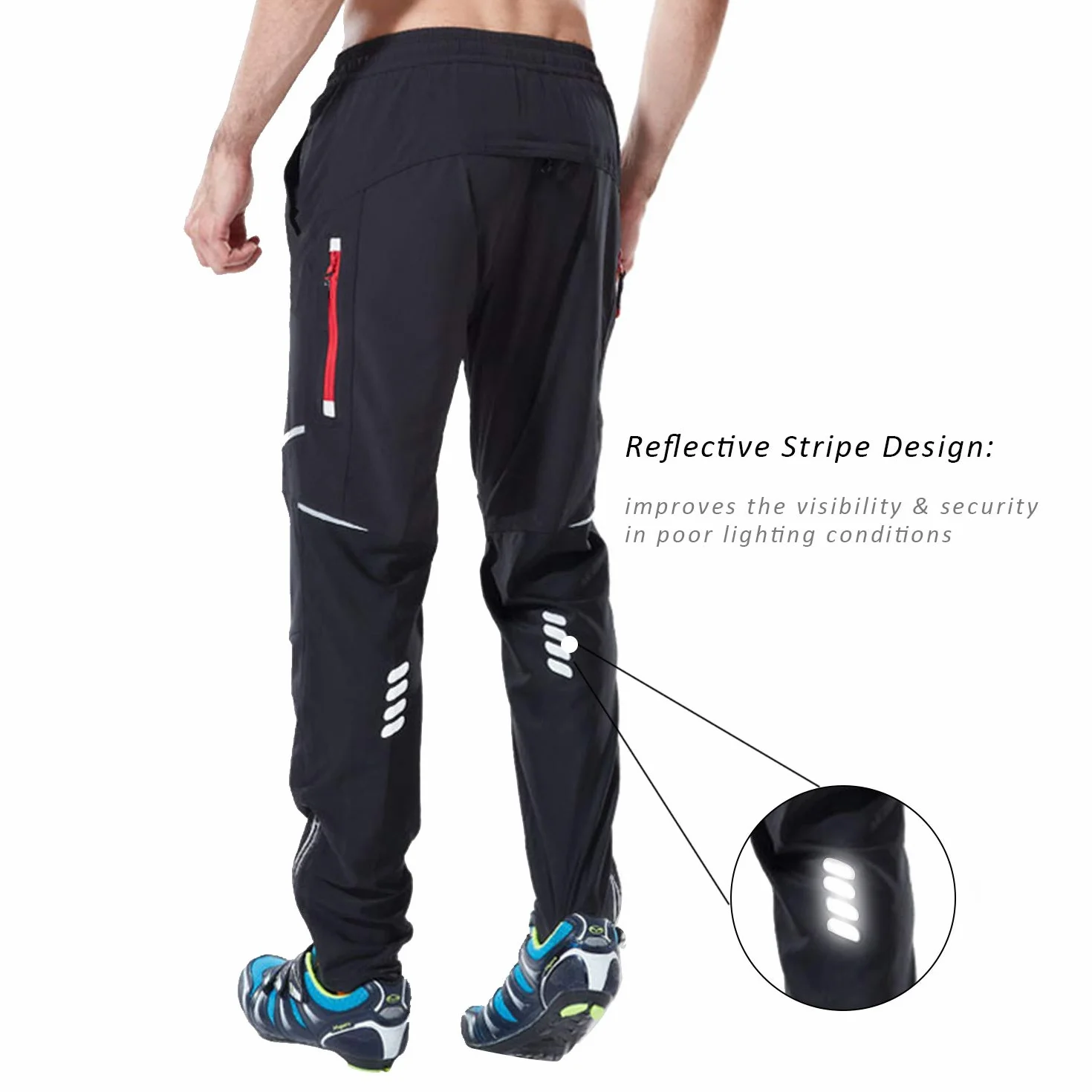 Pantalones de Ciclismo para Hombre Respirable a Prueba de Viento Secado Rápido Ligeros