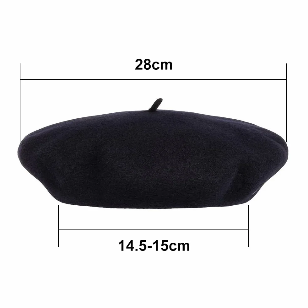 Sombrero De Boina Francés, Boina Francesa Mujer, Clásica Lana Gorro para Mujeres, Invierno Artista Cálido Moderno Pintor Sombrero Otoño Redondo Vintage