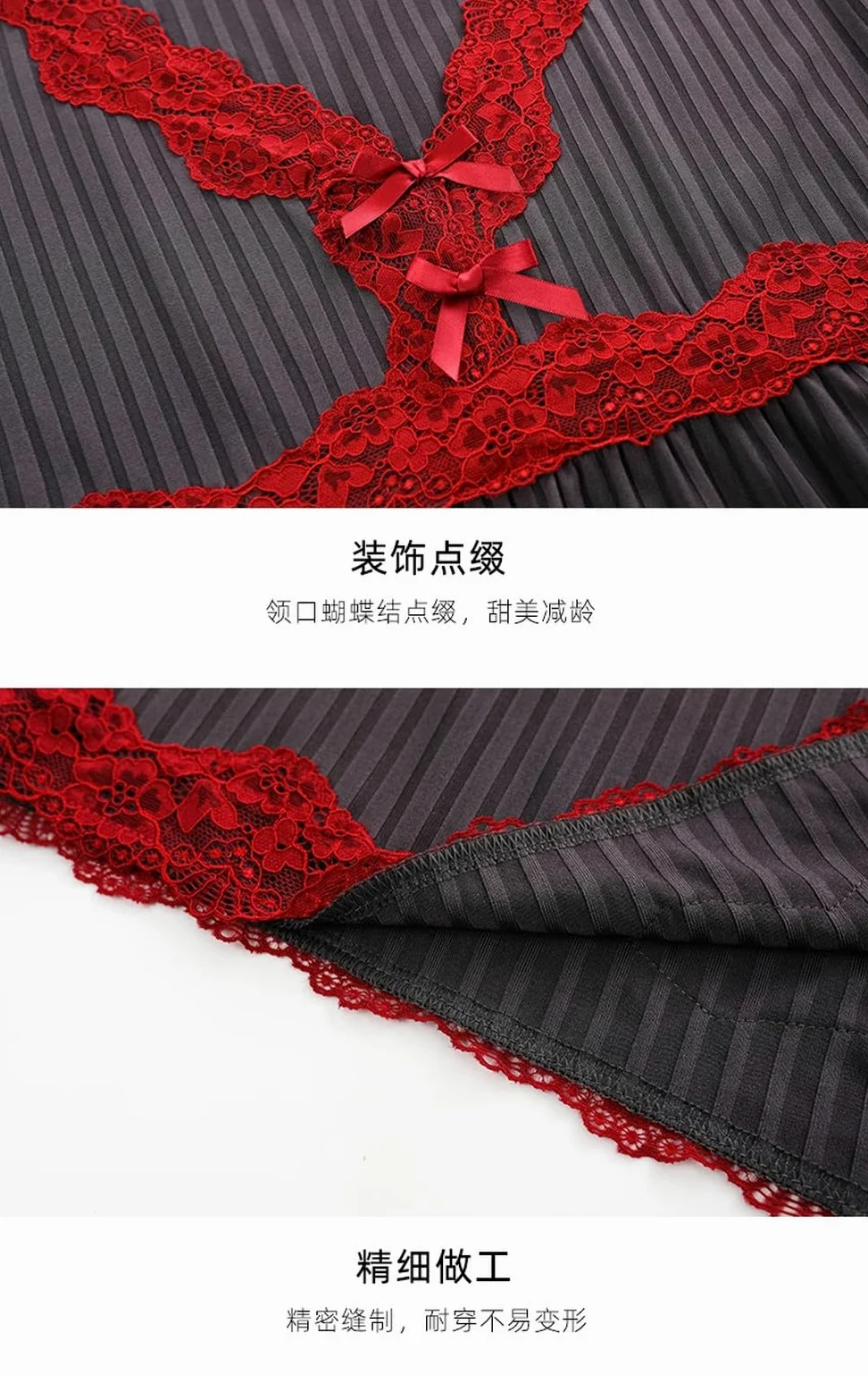Camisón para Mujer - Camisón De Algodón para Mujer, Vestido para Dormir con Lazo, Camisón De Manga Corta, Camisón De Encaje Sexy, Ropa De Dormir, Vestido para Casa