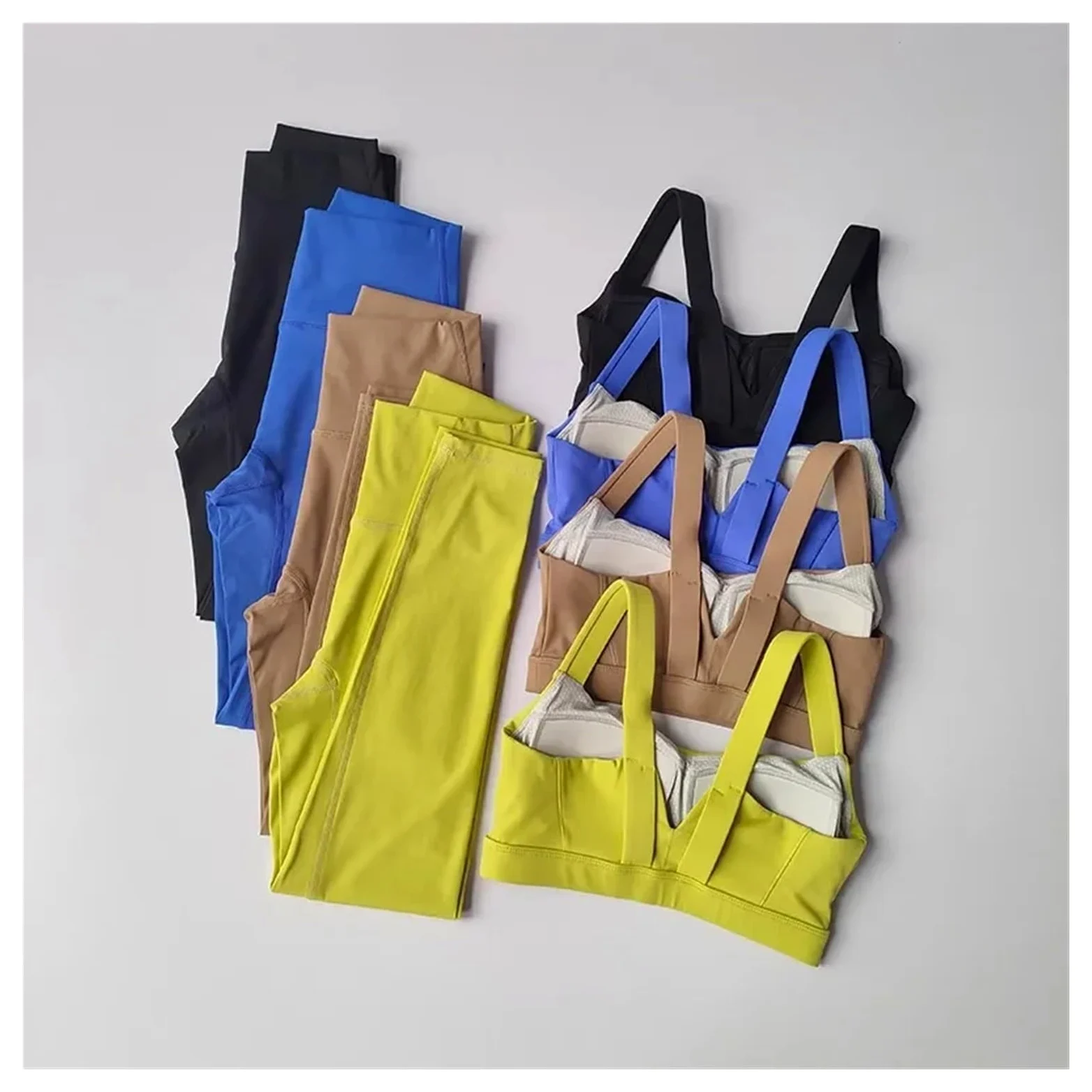 1 Set Seamless Yoga Suit Women Sports Bra High Waist Leggings Shorts Outfit Gym Fitness Workout Clothes Sportswear para Mujer