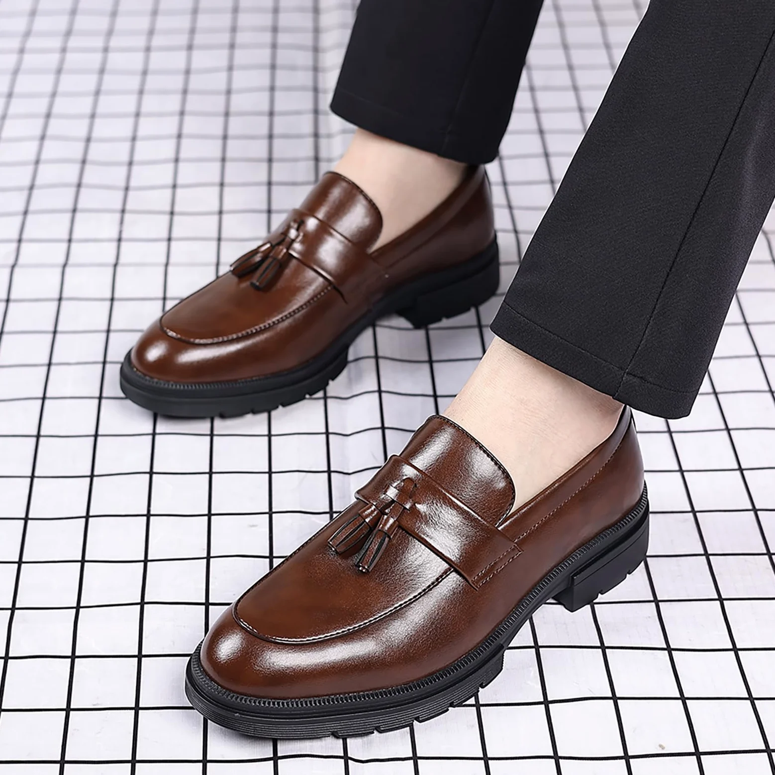 Mocasines De Vestir para Hombre con Borla, Zapatos Formales Tipo Penny para El Trabajo