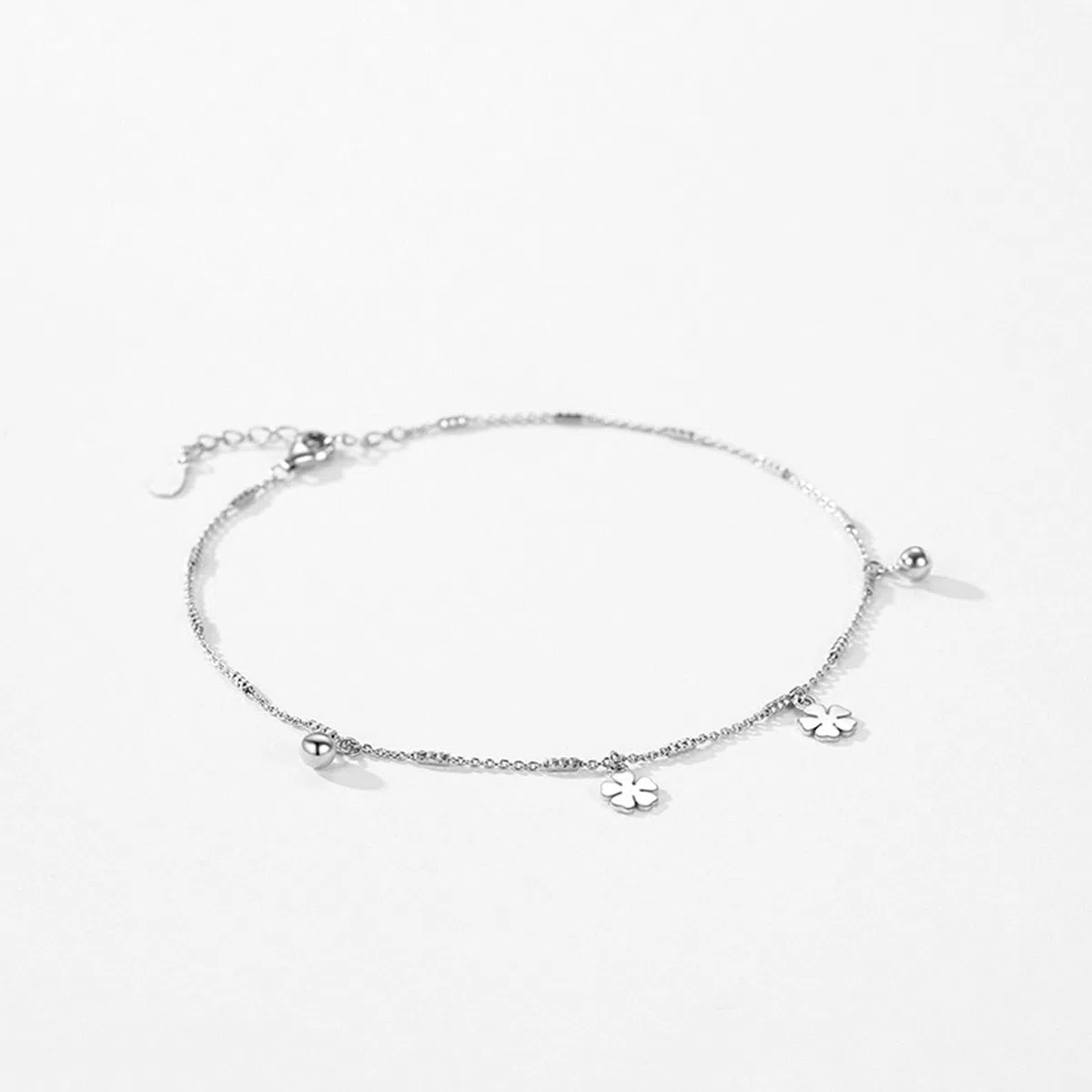 Pulsera de novia para el día de la boda, sin colgante de flor de piedras preciosas para mujer, oro blanco de 9 quilates, 14 quilates y 18 quilates