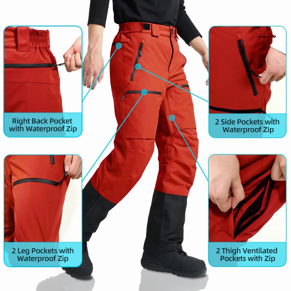 Pioneer Camp Pantalones de esquí para Hombre Snowboard con Bolsillos