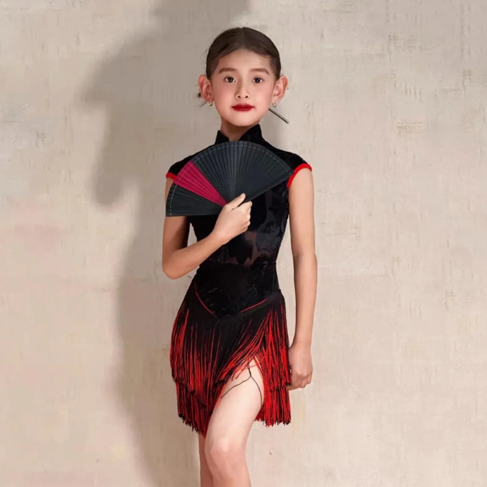 Reglamento de competición rendimiento traje entrenamiento baile latino for niñas. Vestido Ropa adecuada para patinaje latino y artístico