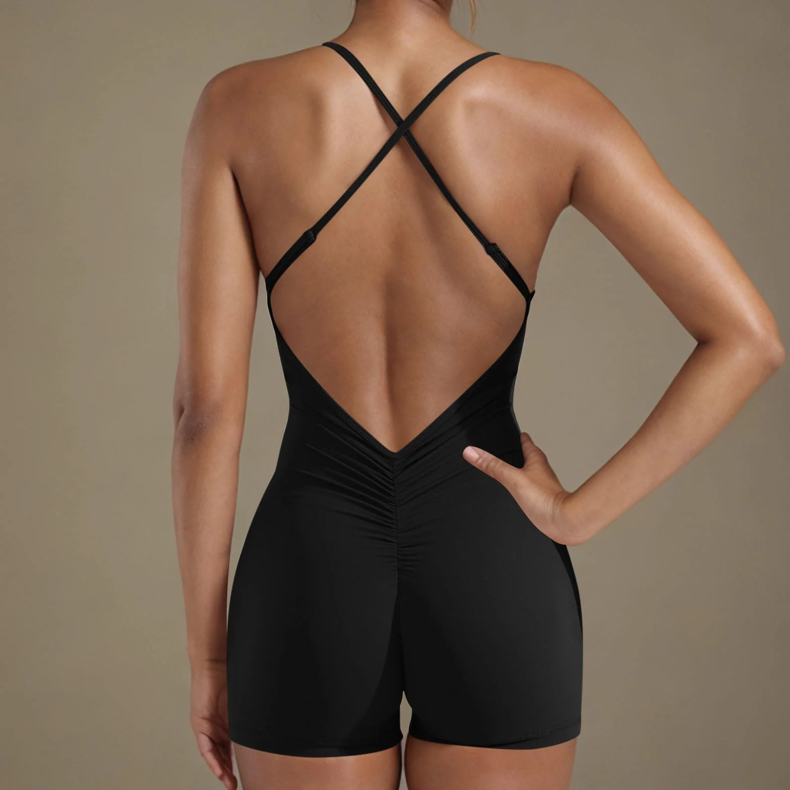 Mono Corto Deportivo Mujer sin Costuras Jumpsuit Verano Elástico Body Overol Ropa Gimnasio Fitness Yoga