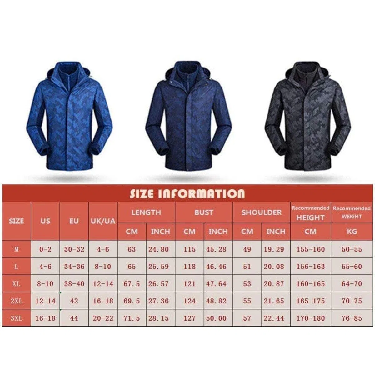 MU Chaqueta de Invierno para Hombre Chaquetas de Esquí Impermeable Chaquetas de Snowboard Fleecas Cálidas Abrigos de Pesca de Montaña Térmica con Capucha Desmontable/Black/Xxl