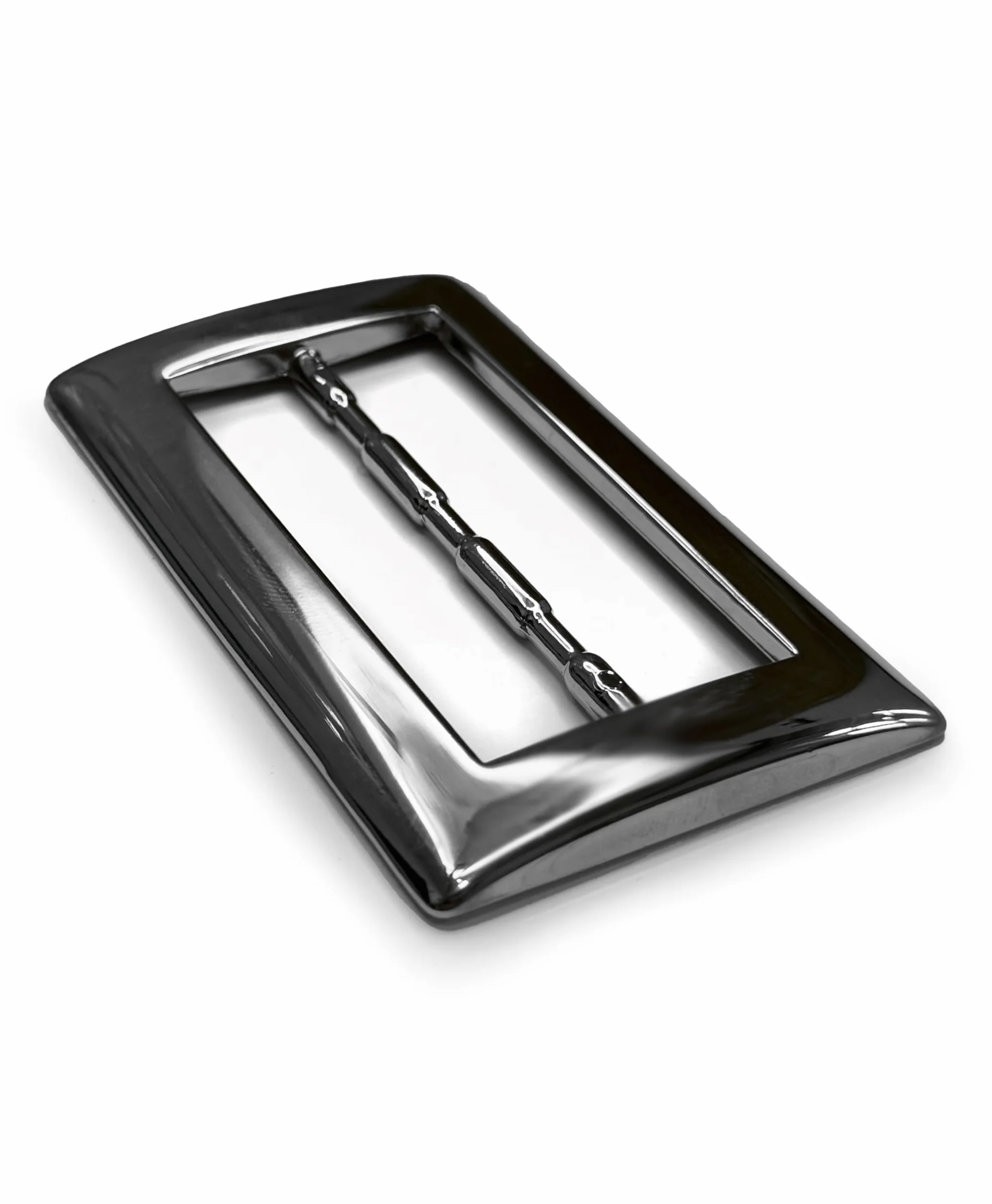 almela - Hebilla cinturón sin pincho con acabado en plata brillo de 60mm de ancho - 6cm | Buckle belt