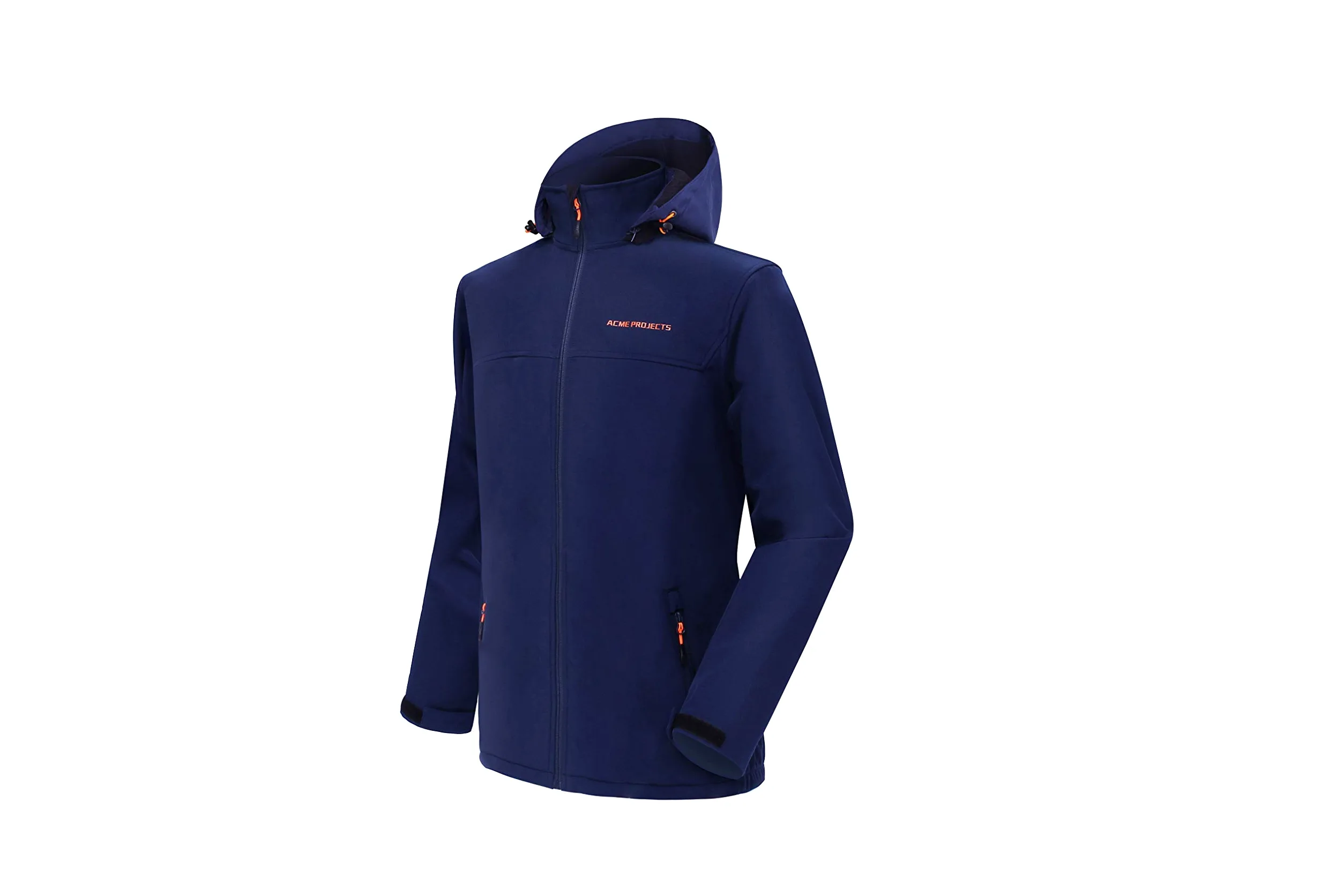 Acme Projects Chaqueta Softshell Forrada de vellón para Hombres con Capucha Desmontable, Impermeable, Transpirable, 8000 mm / 5000 g, Cremallera YKK