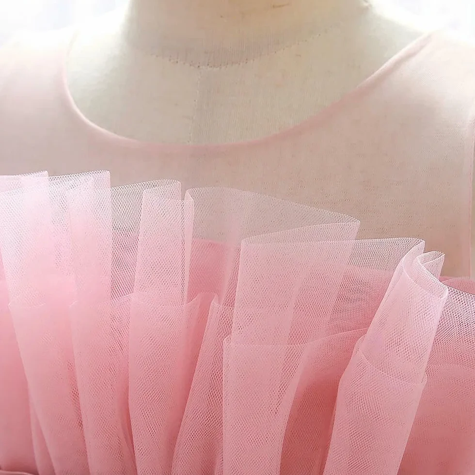 SYJYM Vestido de Fiesta con Volantes para niñas pequeñas, Elegante y Esponjoso, de Noche, de Princesa, para cumpleaños, para niñas, Boda, Disfraz Infantil