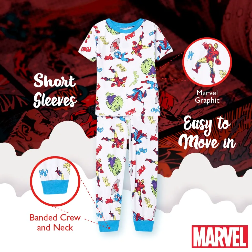 Marvel Conjunto de Pijama de algodón de 6 Piezas de Los Vengadores para niños, Suave y Lindo para niños, Edad de Oro, 2