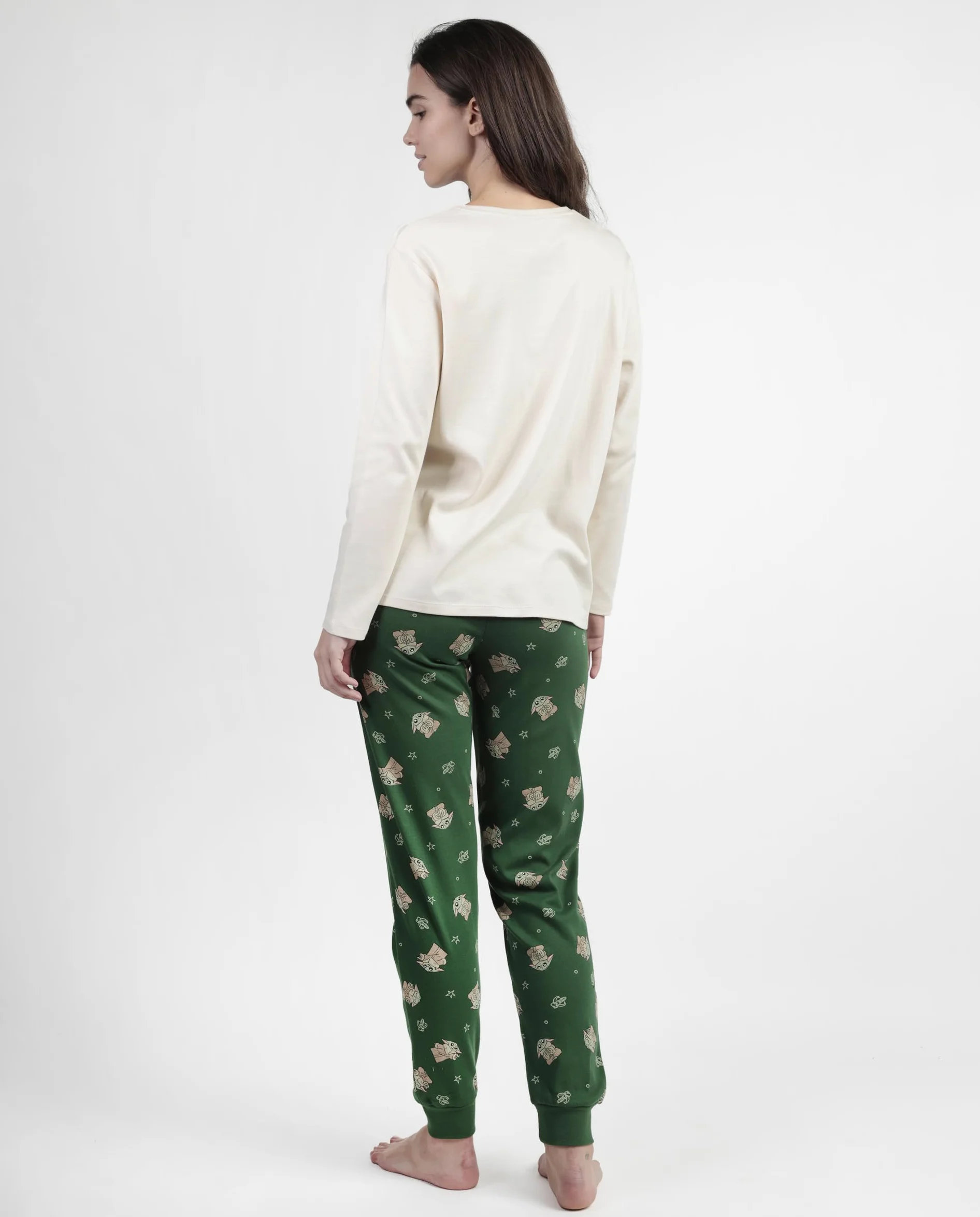 Star Wars Mandalorian Pijama Manga Larga grogu Cute para Mujer