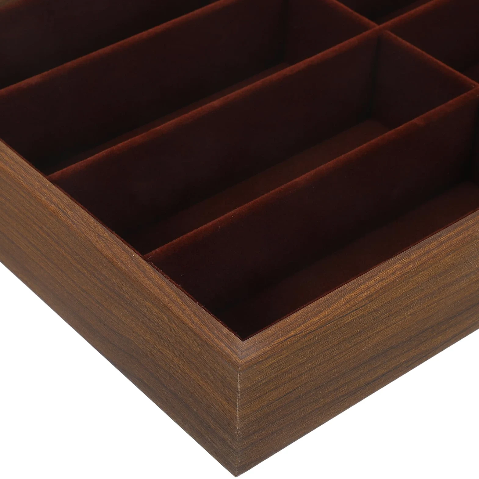 DOITOOL Organizador de Gafas de Sol 8 Compartimentos de Madera y Base Antideslizante, Bandeja Elegante y Espaciosa para Almacenamiento y Exhibición Estable