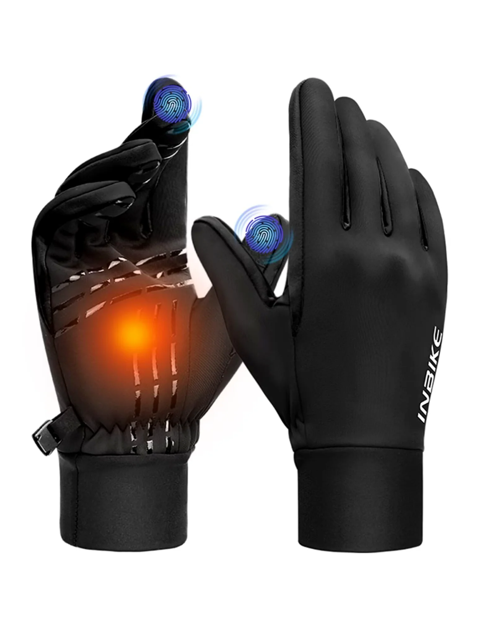 INBIKE Guantes de invierno para mujeres y hombres, guantes cálidos para pantalla táctil, resistentes al viento, resistentes al agua, forro térmico, antideslizantes y aislados