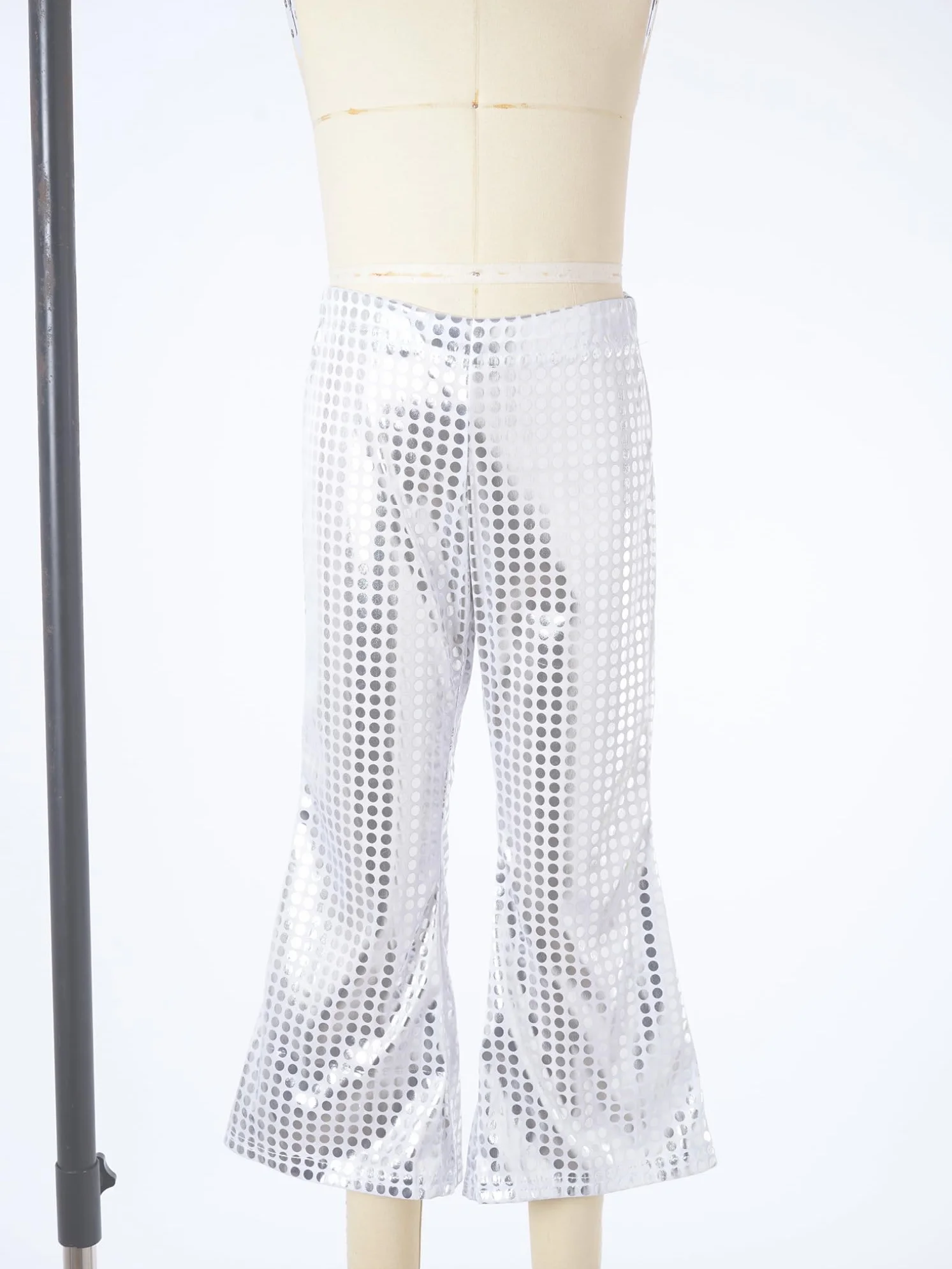 Freebily Pantalones Acampanados de Lentejuelas para Niños con Cintura Elástica para Baile Latino Hiphop