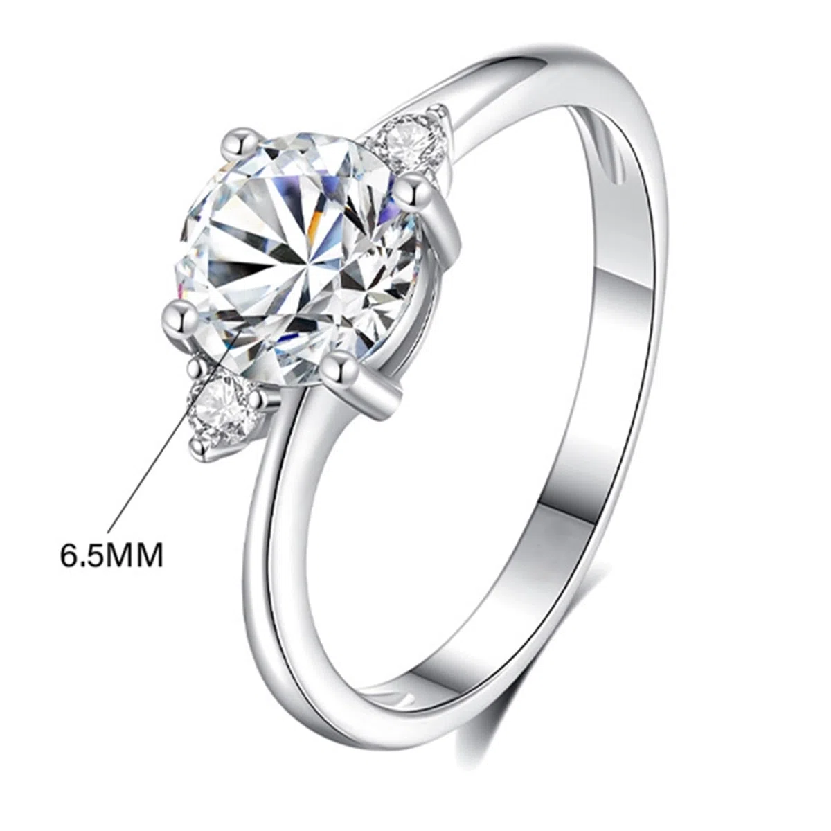 Moissanite Anillo para mujer de oro auténtico, anillo de compromiso, oro blanco, elegante anillo de boda con 1 ct Moissanite Bandringe Gold Ehebandring para mujeres