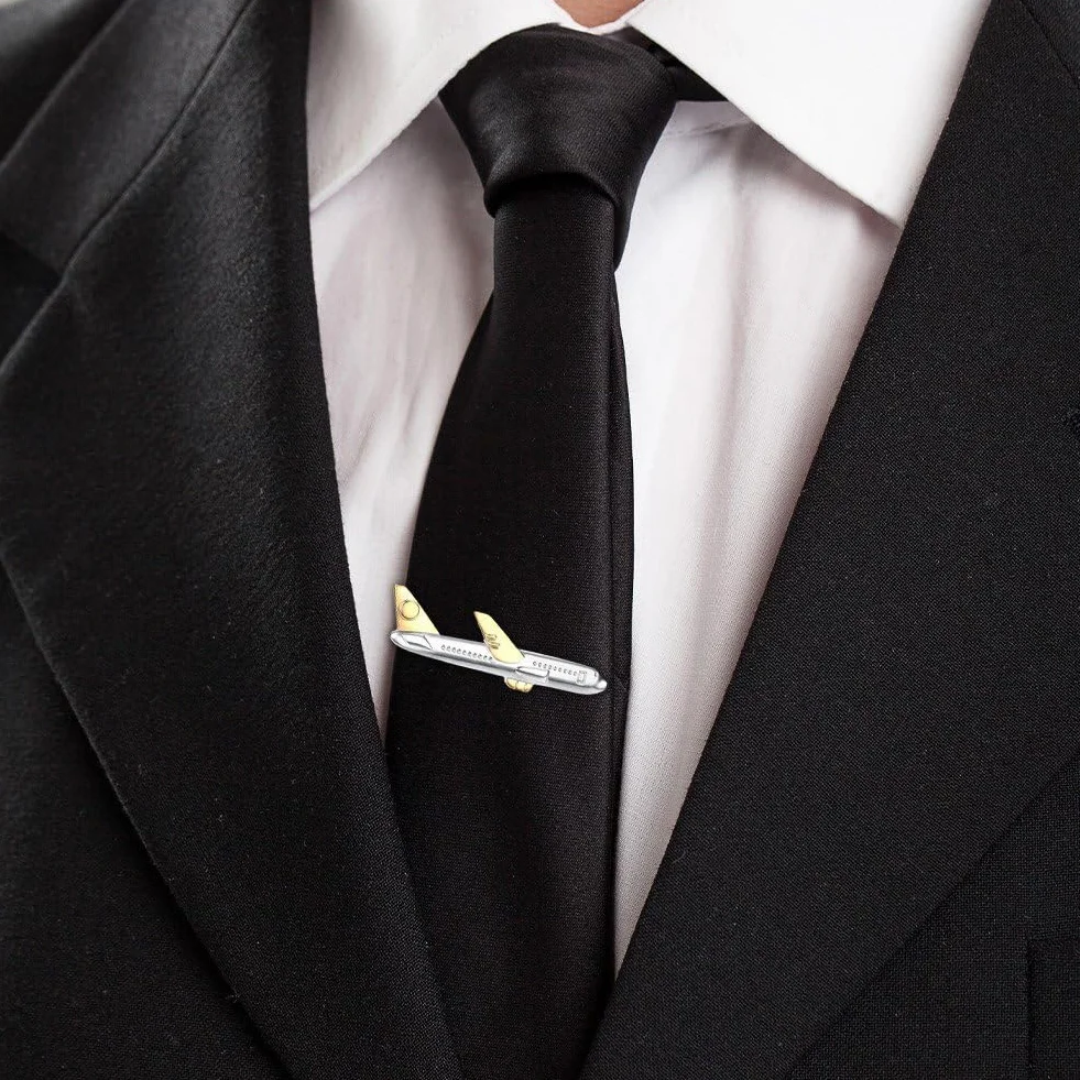 Pinza De Corbata para Hombre, Pinza De Corbata De Avión, Novedosa, Pinza De Corbata De Avión, Regalo para Aniversario De Boda, Negocios