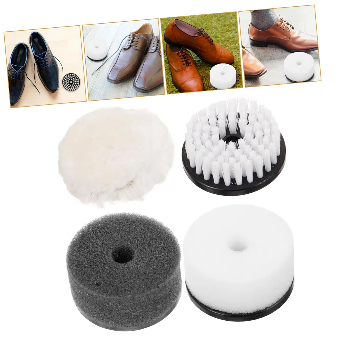 Healeved 5 Series Cepillo para Pulir Juego De Cepillos para Quitar El Polvo Limpiador Betún para Zapatos Almohadillas para Pulir Abrillantador para El Cuidado Limpieza 4 Piezas x 5