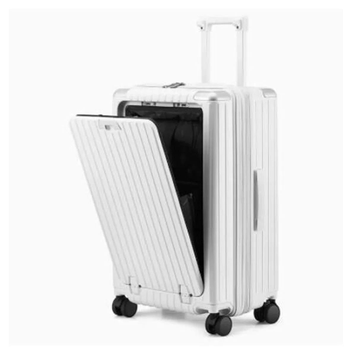 Maletas con Ruedas, Equipaje de Mano con Compartimento para computadora portátil, Equipaje Giratorio expandible, con Puerto de Carga USB, Gran Capacidad, Apertura Frontal, 20 pulga