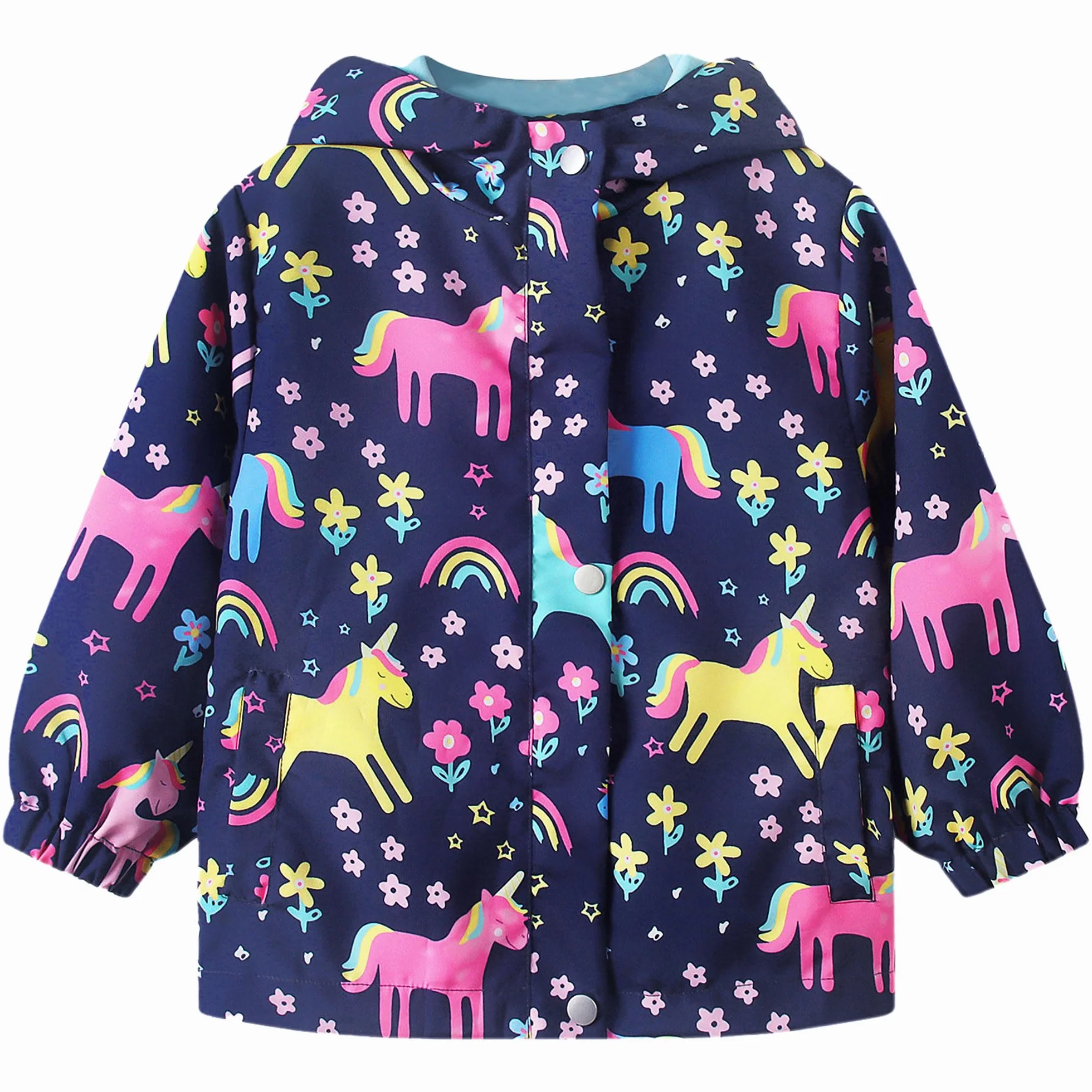 JinBei Chaqueta Impermeable con Capucha para Niños Chubasquero Transpirable de Manga Larga al Aire Libre Deportivo Softshell Abrigos Ligeros con Forro Blando Niño Niña Edad 2-10 Años
