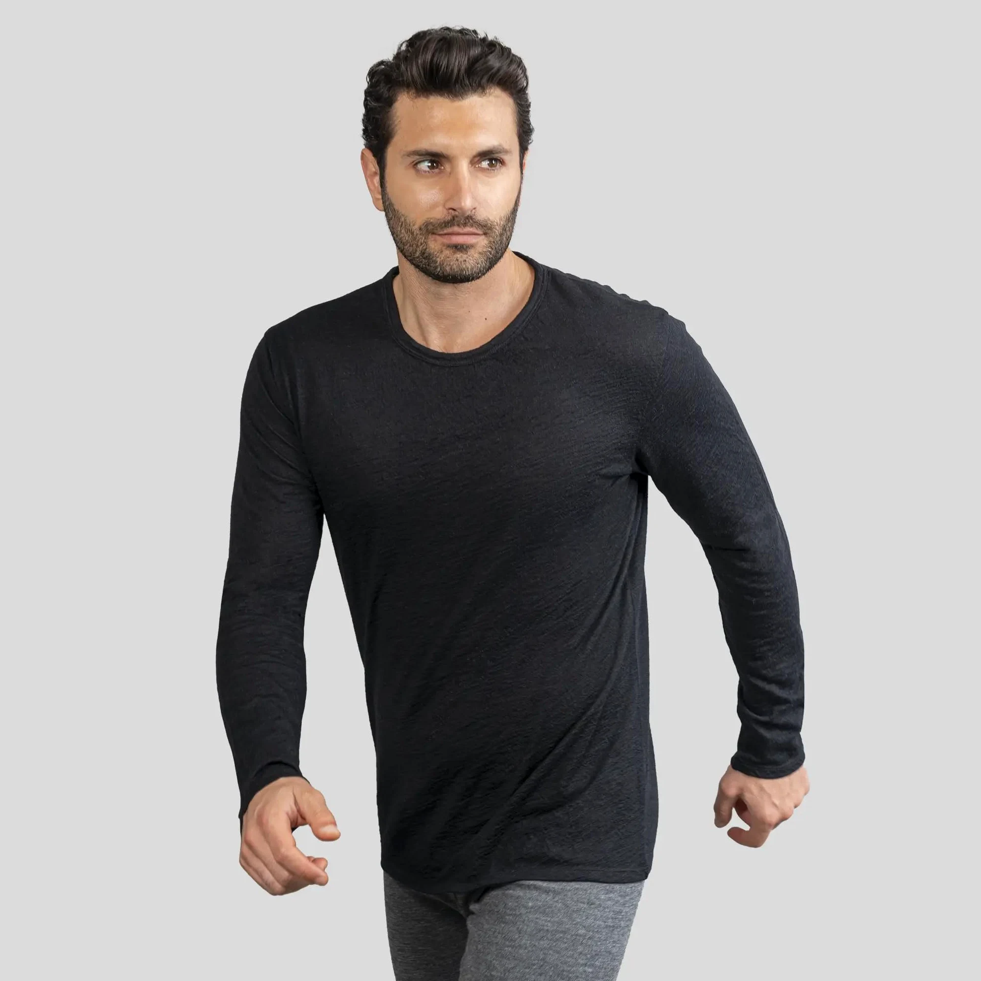 Arms of Andes Men's Alpaca Wool Long Sleeve Base Layer: 160 Ultralight