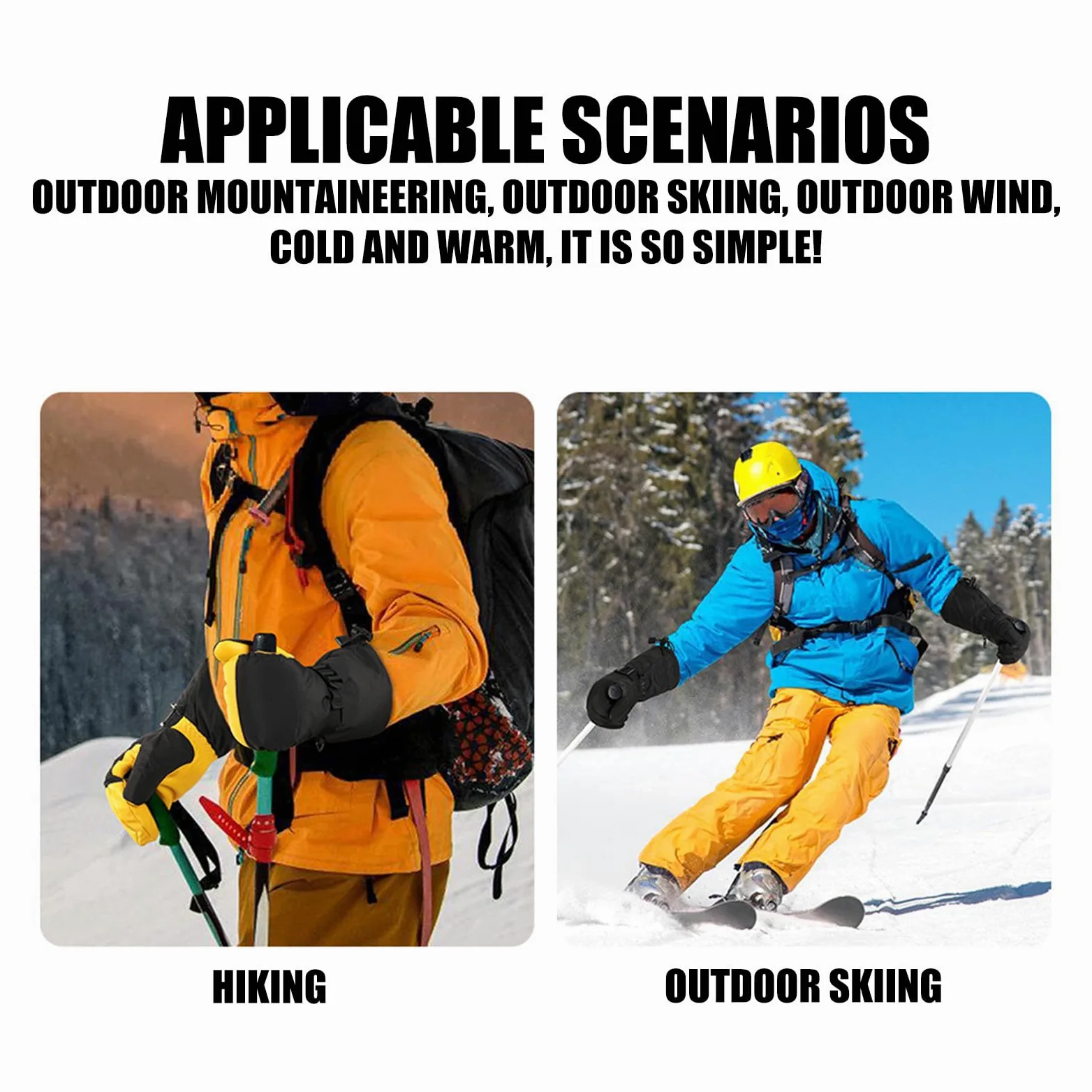 Guantes de esquí unisex con correa de mano ajustable, impermeables, resistentes al viento, guantes de aislamiento térmico para hombres y mujeres, guantes térmicos para climas fríos