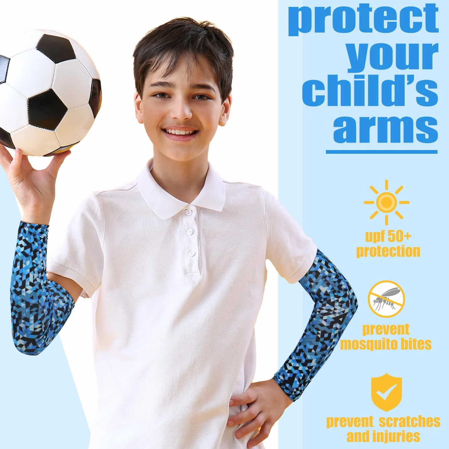 Mangas de compresión para niños Xuhal 10 pares UV protección solar fútbol béisbol