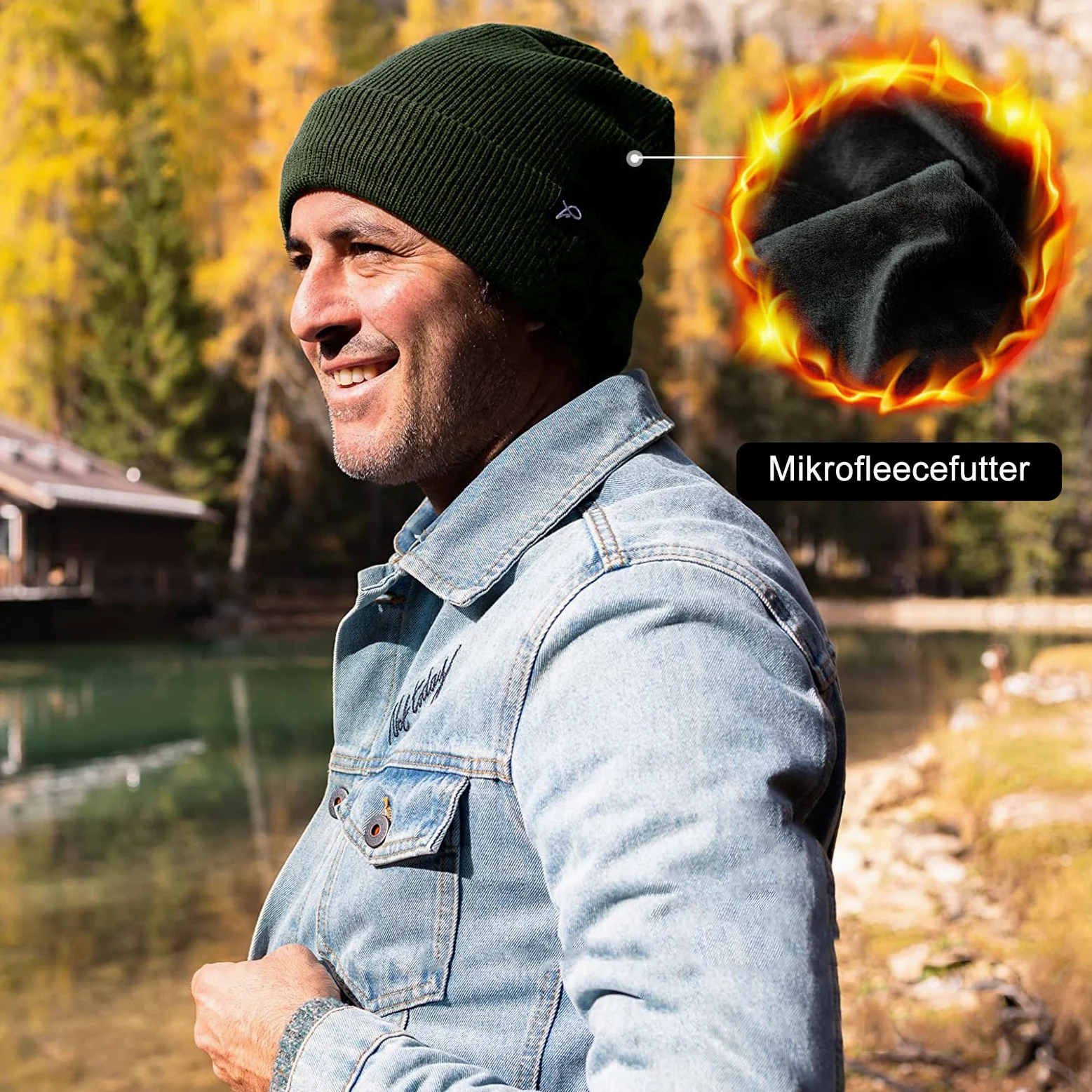 TOP-EX Dryknit - Gorro de invierno impermeable de gran tamaño XL XXL con forro polar para hombre