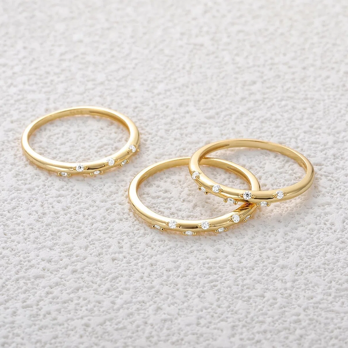 Anillo de boda de oro amarillo de 9 K/14 K, color blanco, para mujer