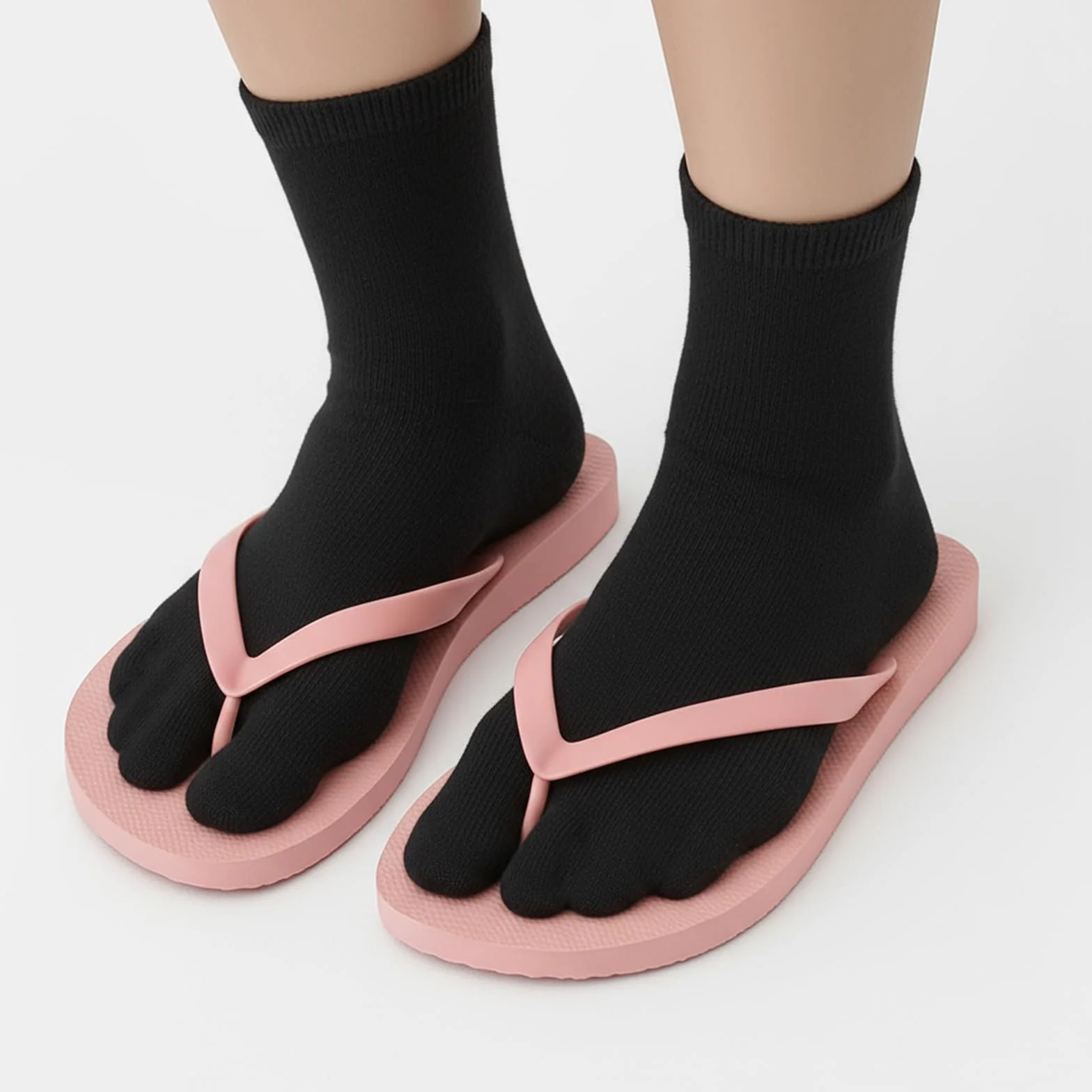 TIESOME 4 pares de calcetines japoneses Tabi para chanclas, calcetines elásticos de algodón con puntera dividida, calcetines separados para hombres y mujeres, Geta Samurai