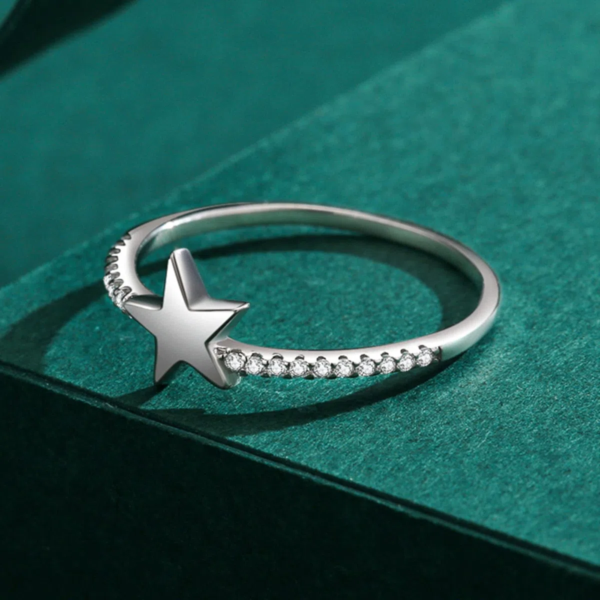 Anillos de diamante cultivados en laboratorio de oro blanco, anillos de compromiso para mujer, oro auténtico, estrella, anillo de aniversario, alianzas con diamante cultivado en laboratorio para