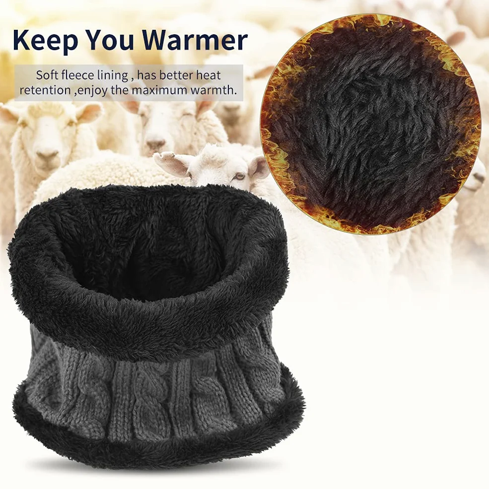 Niño Gorra Bufanda Guante Set - Tejer Lana Polar Calentador Cuello Capa Pantalla Táctil Mitones Suave Invierno Disfraz Correr Moto Bici Fútbol Deporte Frío Esqui Nieve Frozen Snowboard Navidad Año5-10