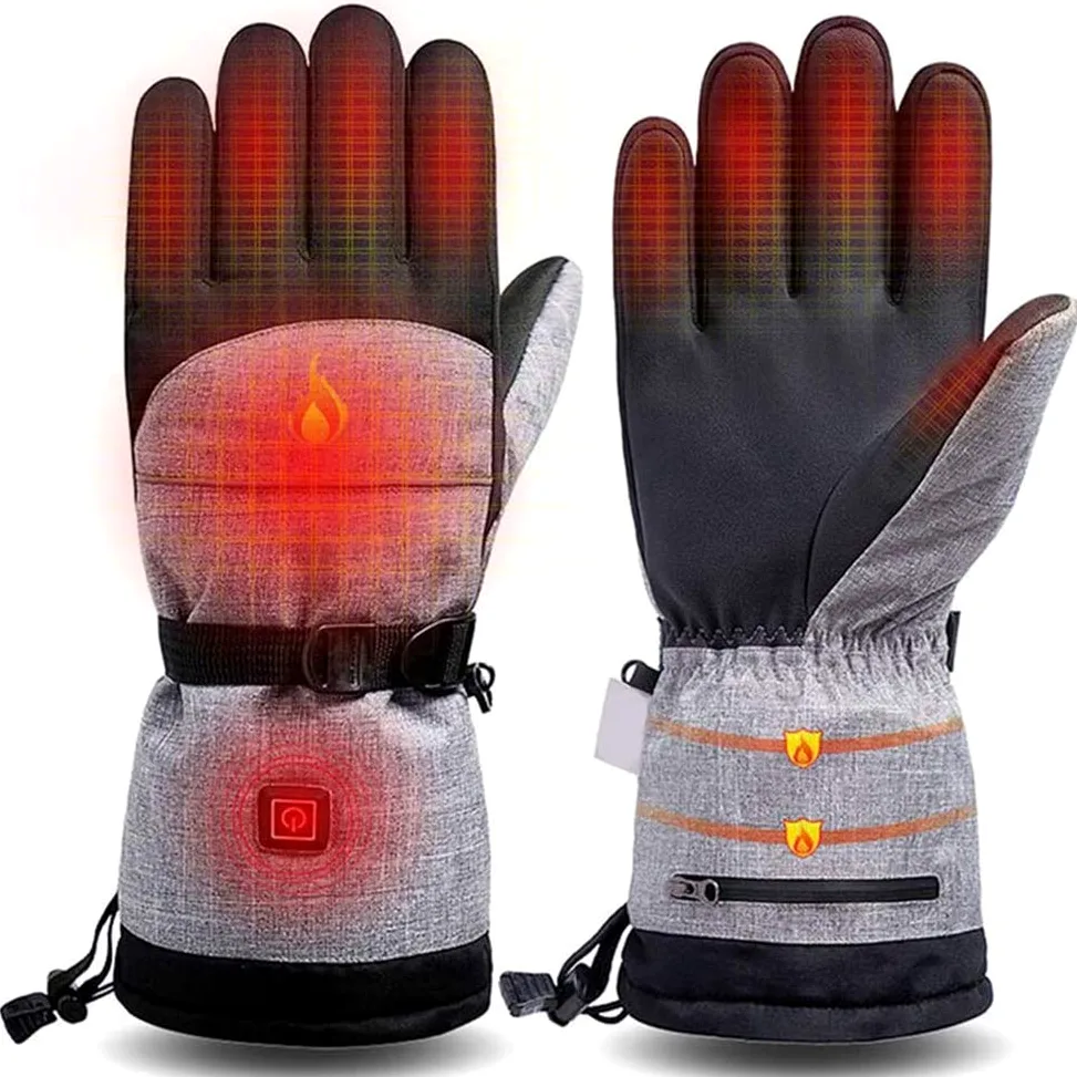 Guantes térmicos de Invierno para Unisex, Impermeables, con Pantalla táctil, Guantes cálidos con Temperatura de Calentamiento Ajustable de 3 Niveles para Todo Tipo de Actividades a