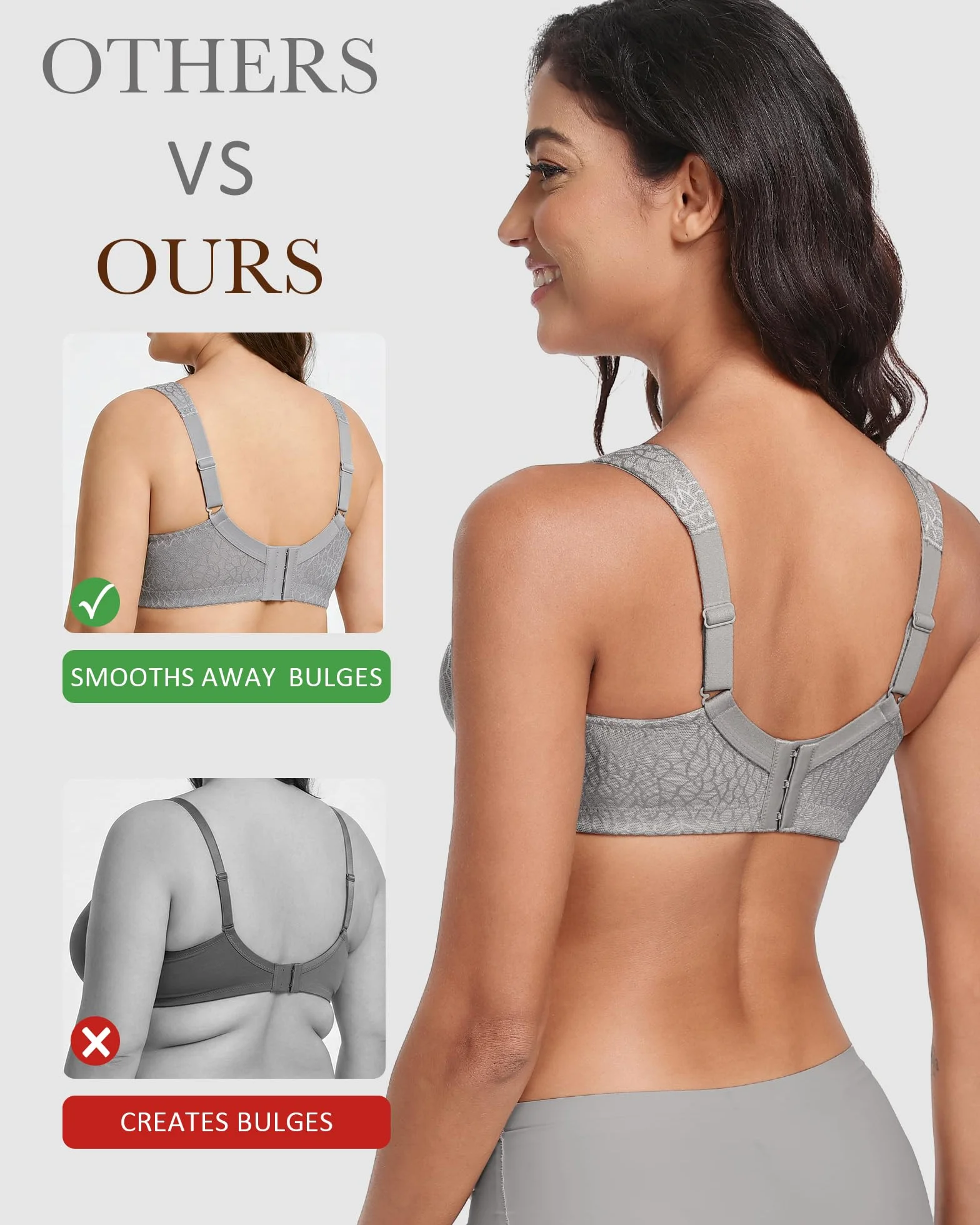 Sujetador Reductor para Mujer Minimizador Copa Completa sin Aros