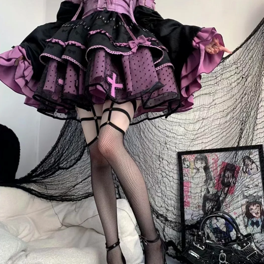 Zapatos Mary Jane de Plataforma para Mujer, Zapatos de tacón con Plataforma gótica Lolita en el Tobillo con Punta Dulce, Zapatos de Plataforma Gruesos, Zapatos de Vestir de Charol