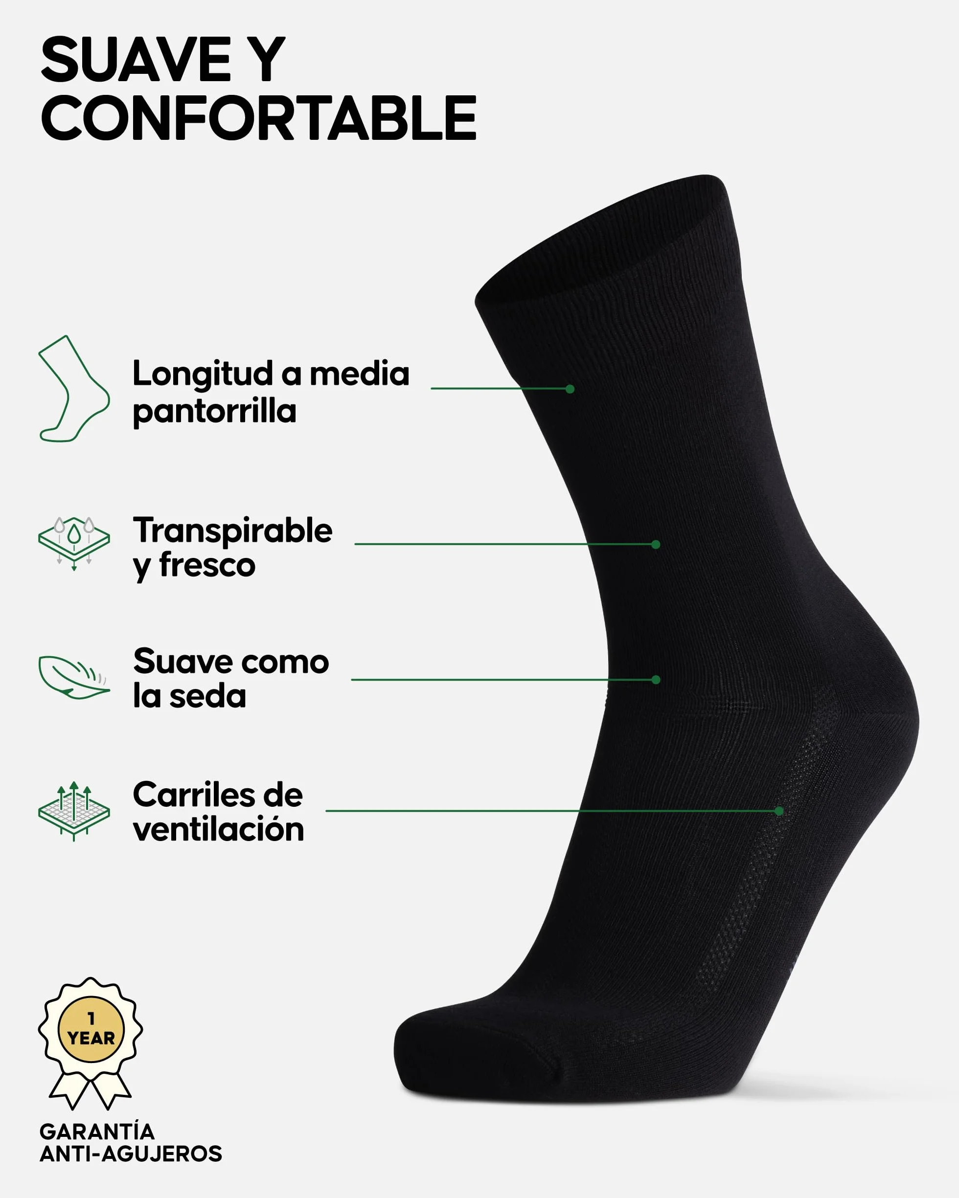 DANISH ENDURANCE Calcetines Casuales de Bambú Unisex, Suaves y Transpirables, Calcetines Ejecutivos para Hombre y Mujer, 3 Pack