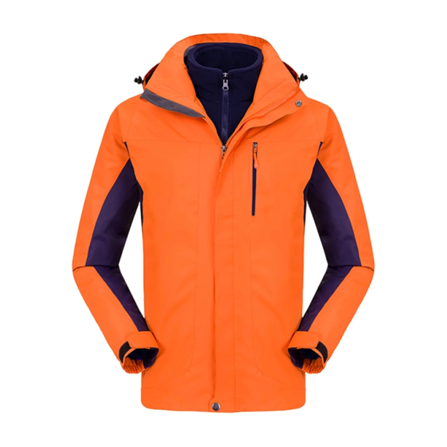 Chaqueta Impermeable Ligera para Hombres, Chaqueta de Pesca con Bolsillos Múltiples para Exteriores Cálida a Prueba de Viento con Capucha Informal, para Acampar Caza Chaquetas de Montaña de Invierno