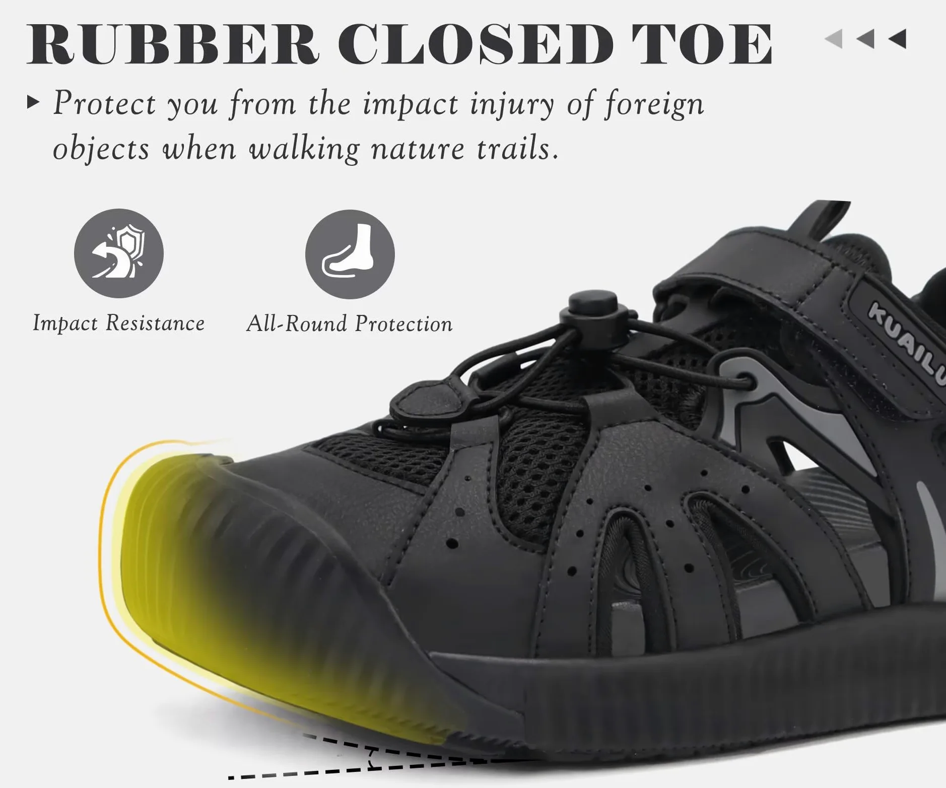 KuaiLu Sandalias Senderismo Mujer Cerradas Ajustables Zapatos De Agua | Acolchado CóModo Transpirable, Ideal Para Verano Deporte Playa Y Viaje Antideslizantes Sandalias Pescador EU36-43